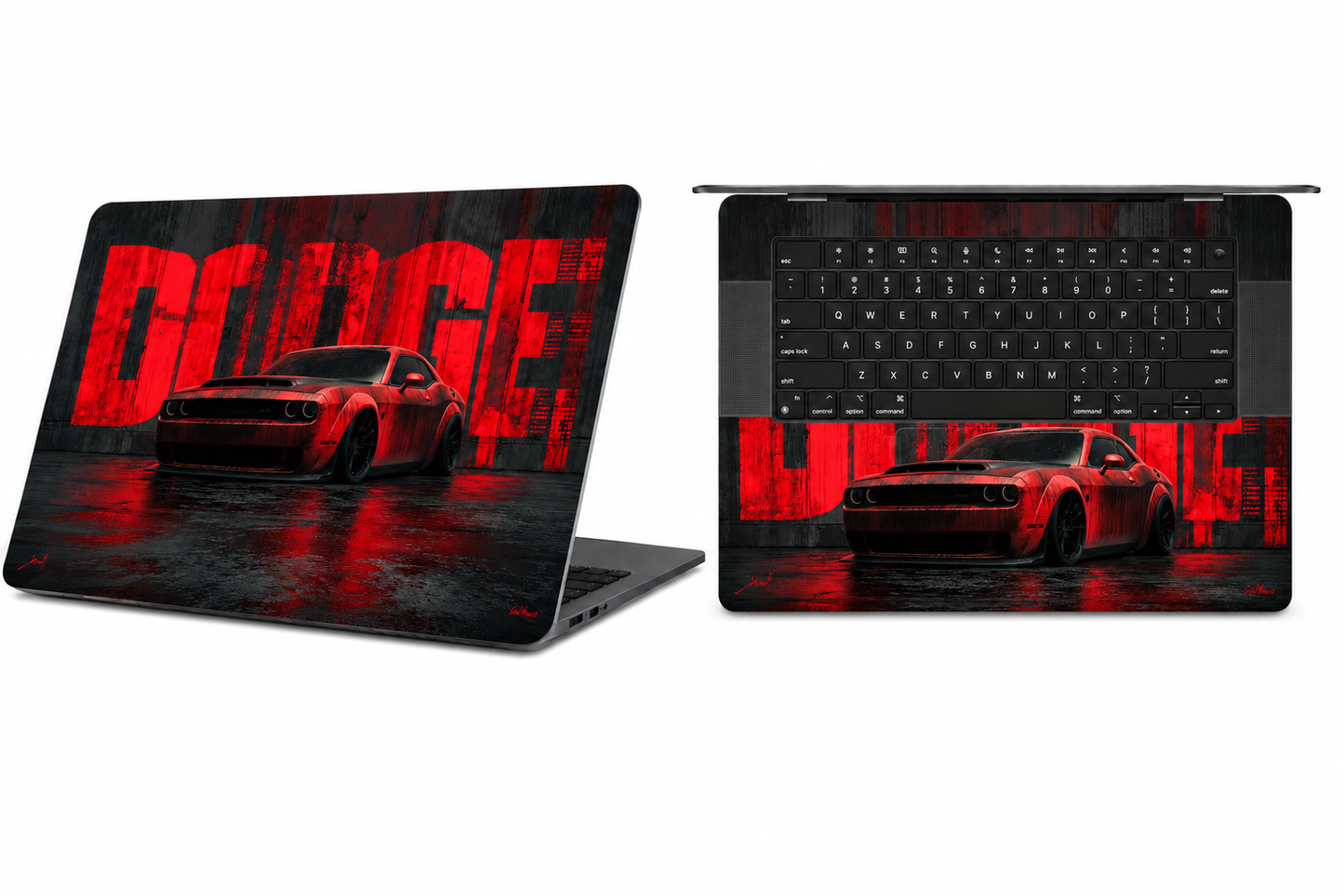 Dodge Hellcat Red Inferno Laptop Skin – Premium Vinyl Laptop Wrap & Protective Laptop Decal