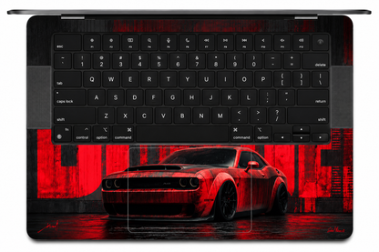 Dodge Hellcat Red Inferno Laptop Skin – Premium Vinyl Laptop Wrap & Protective Laptop Decal