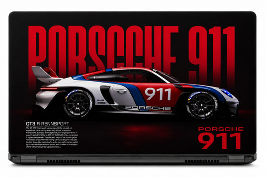 Porsche 911 Laptop Skin - Premium Vinyl Wrap for MacBook, Gaming Laptops & Ultrabooks
