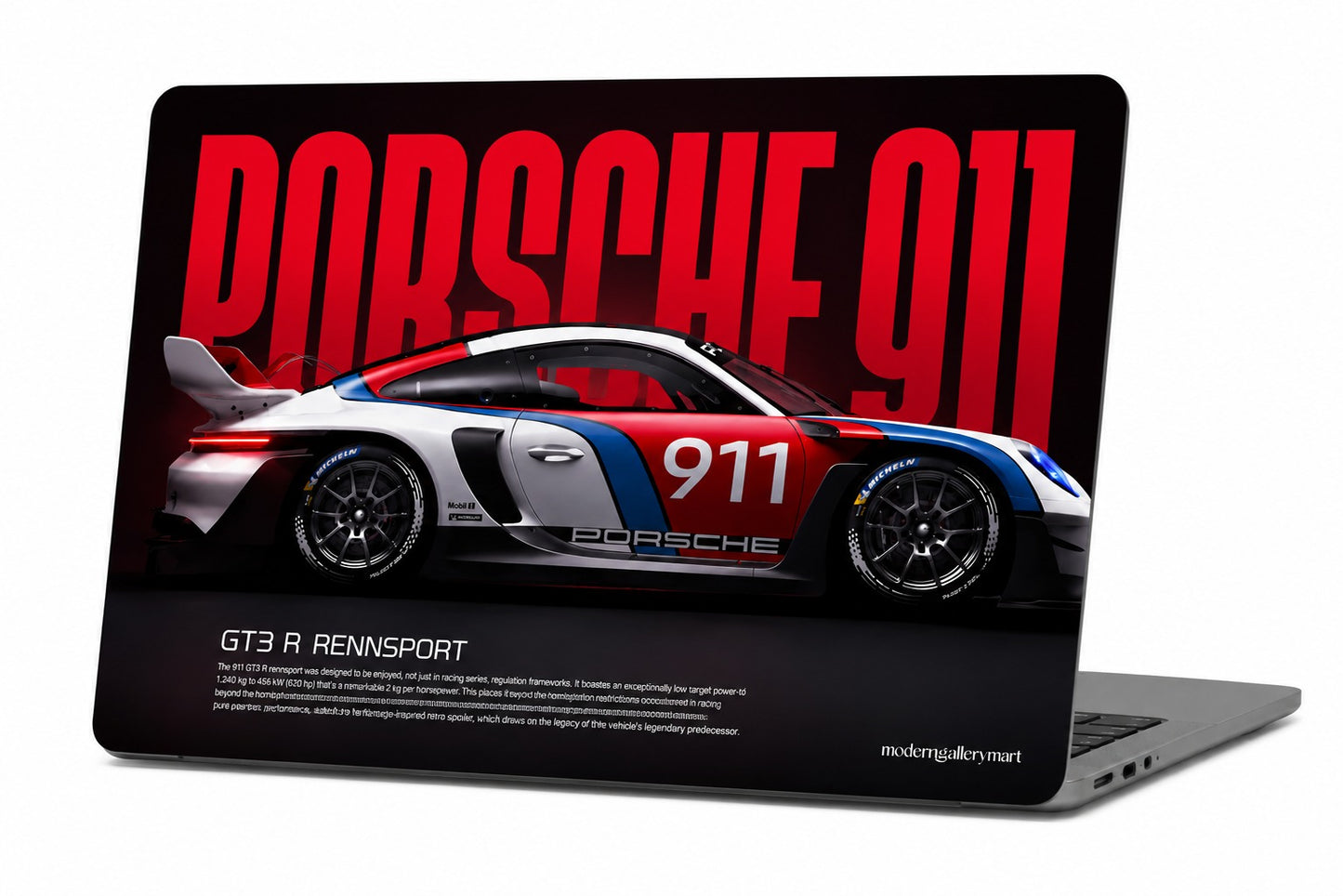 Porsche 911 Laptop Skin - Premium Vinyl Wrap for MacBook, Gaming Laptops & Ultrabooks