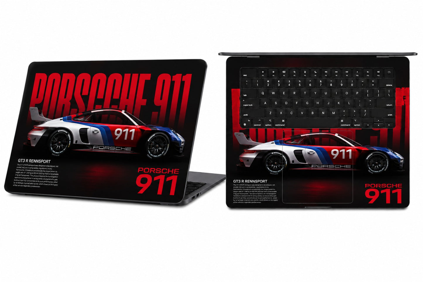 Porsche 911 Laptop Skin - Premium Vinyl Wrap for MacBook, Gaming Laptops & Ultrabooks